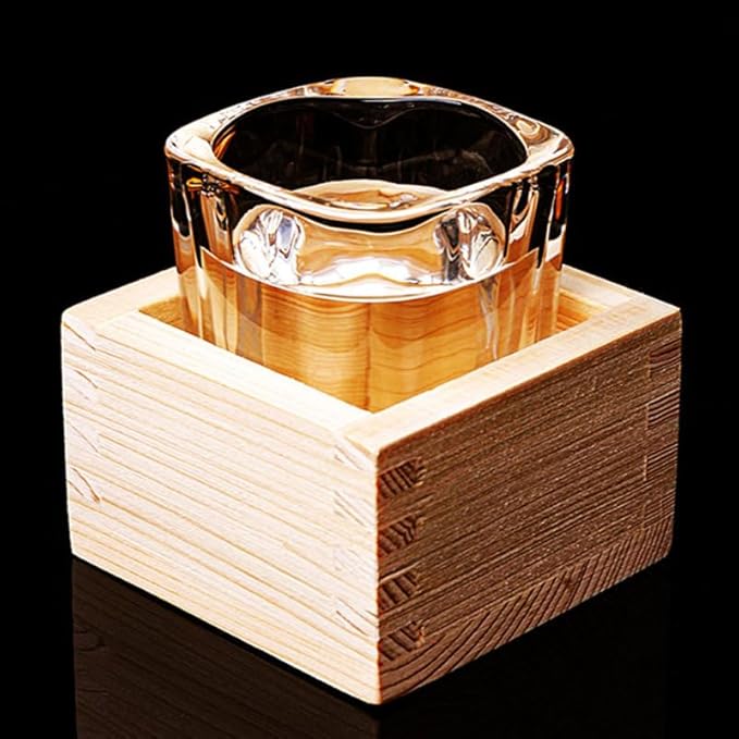 Sake Cup Wooden Box: Japanese Saki Cup Holder Box Square Drinkware Glasses Bottle Container for Storage Serving Sushi Party Accessory