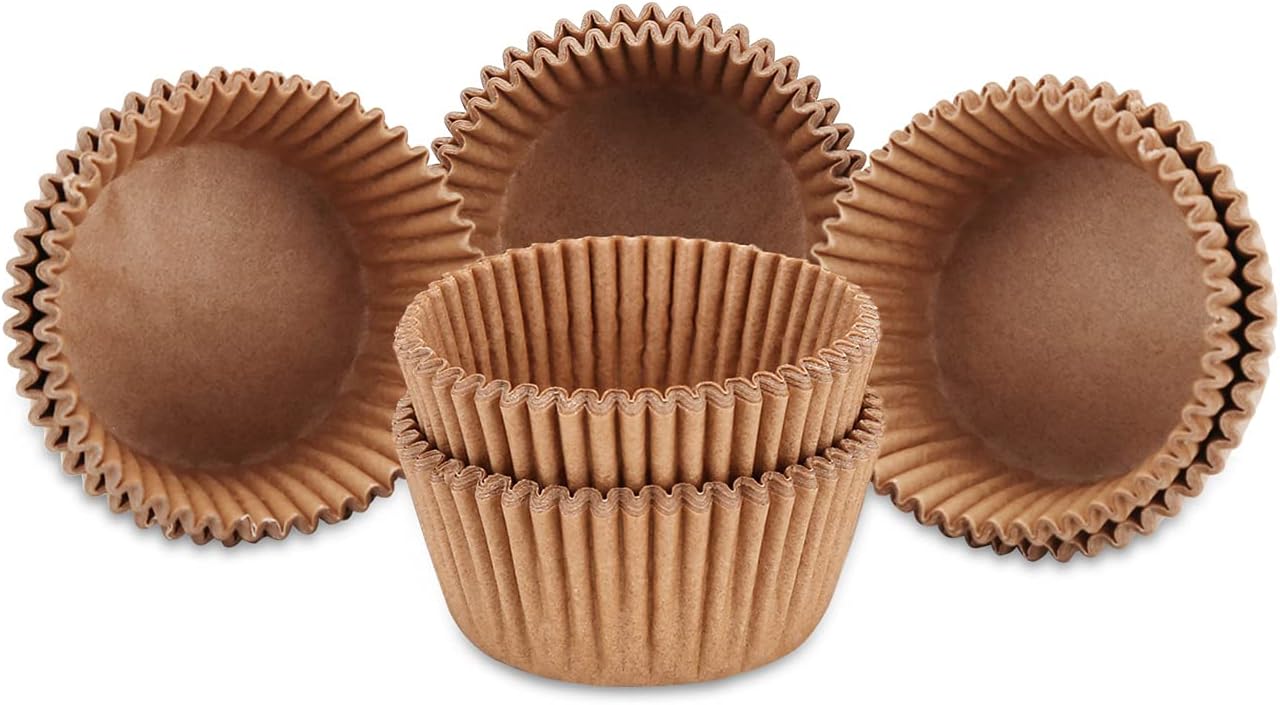 Gifbera Jumbo Cupcake Liners Greaseproof Paper 200 Count - Food Grade Odorless Muffin Baking Cups Cupcake Wrappers for Wedding Birthday, Natural