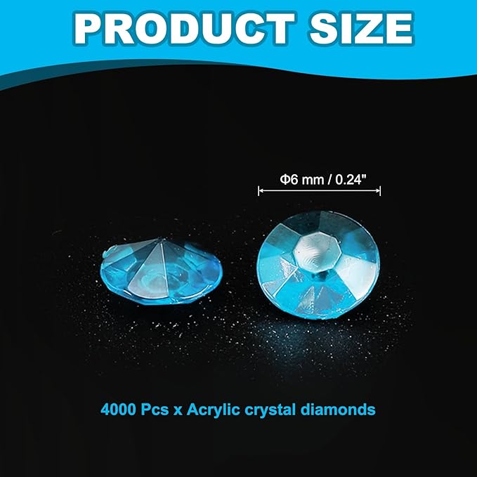 PATIKIL 4000 Pcs Wedding Table Scatter Confetti Crystals 6mm Acrylic Diamonds Vase Fillers Gems for Table Centerpiece Decorations Party Vase Beads, Blue