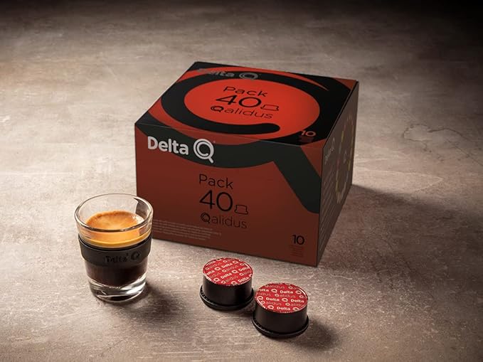Delta Q Espresso Pods for Delta Q machines, Qalidus - Intensity 10, Notes of Caramel, XL Pack - 40 Capsules