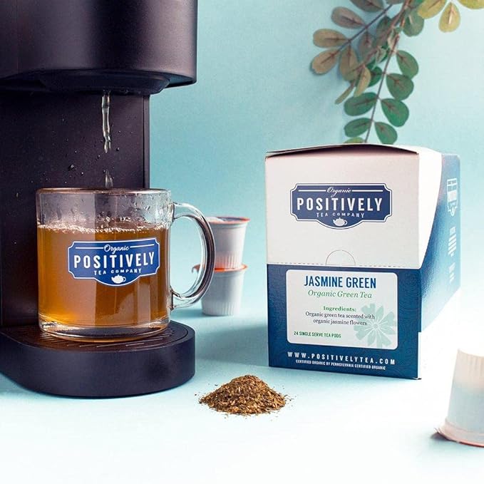 Organic Positively Tea Company, Jasmine Green Tea, K-Cup Compatible, 24 Pods