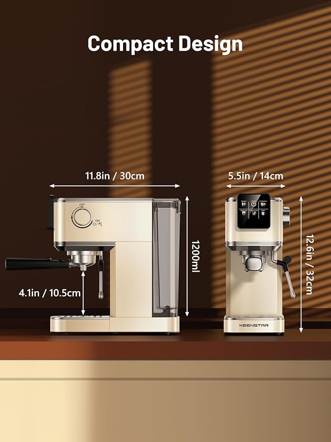 20Bar Espresso Machine with Rapid Cold Brew, Hot & Iced Coffee Machine, Espresso Maker with Milk Frother Steam Wand, Touch Screen with 40oz Water Tank for Latte, Cappuccino, Gift