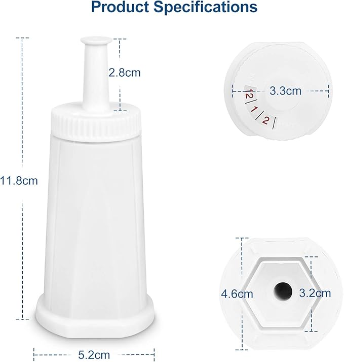 Filter - Replacement Water Filter Compatible with Breville Sage Claro Swiss For Oracle, Barista & Bambino - Compare to Part #BES008WHT0NUC1. Pack of 4竊뉶irst use without adding coffee powderç«?,<div>
