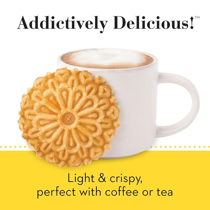 Reko Pizzelle Authentic Italian Style Waffle Cookie, Lemon, 7 Ounce (Pack of 12)