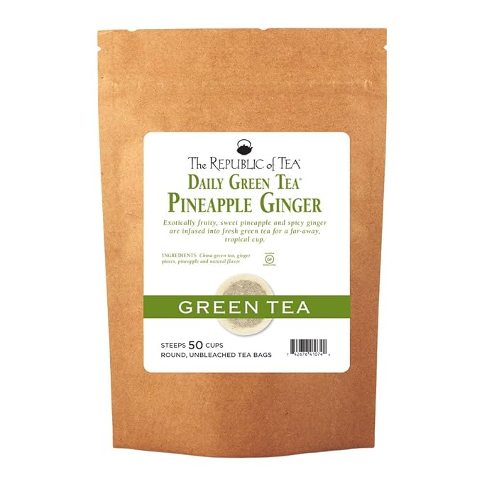 The Republic of Tea ??Pineapple Ginger Daily Green Tea, 50 Tea Bags