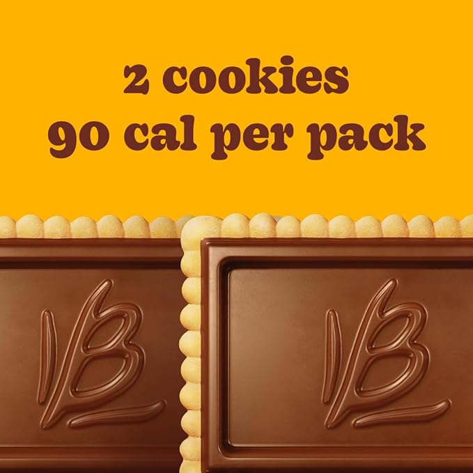 Bauducco Choco Biscuit Cookies,15.2 oz (Pack of 24) - Crispy & Delicious Chocolate Cookies, Individually Wrapped for Snacks, Dessert & Lunch Boxes - 2 Cookies per Pack