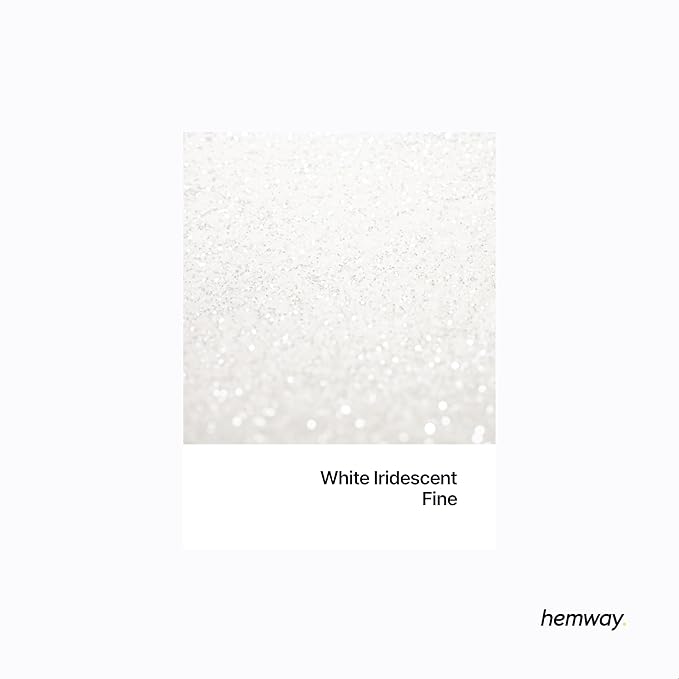 Hemway Premium Glitter Shaker - White Iridescent | 130g Fine Metallic Flake Sequins for Resin & Epoxy Crafts | Craft Supplies for Tumblers, Festival, Art