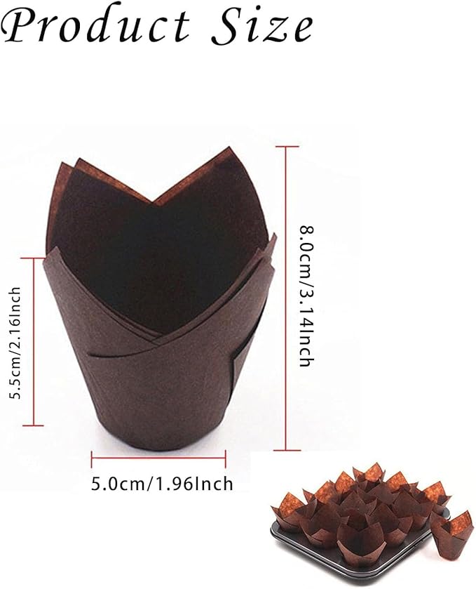 200 Pcs Tulip Cupcake Liners Cupcake Wraps for Wedding and Parties Christmas Muffin Tin Liners for Cupcakes