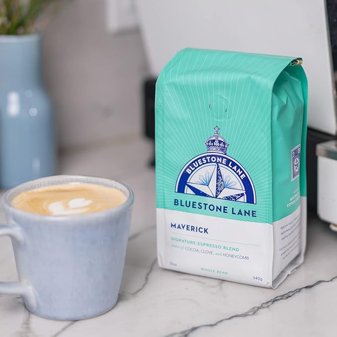 Bluestone Lane Coffee Beans, Maverick Espresso, Medium Roast, Whole Bean, 12 Ounce Bag