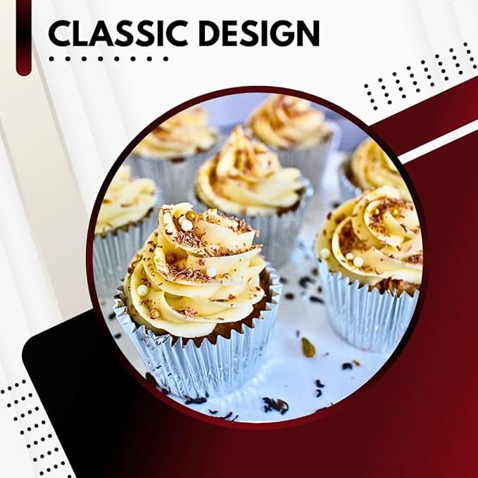 Green Direct Standard Size Silver Cupcake Liners ??Pack of 240 Paper Baking Cups for Muffin Pans, Carriers & Stands ??Bulk Non-Stick Cupcake Wrappers for Baking