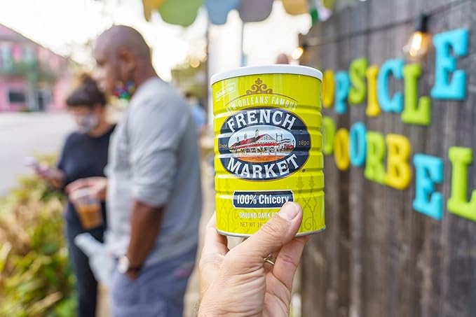 French Market 100% Pure Ground Dark Roast Chicory, Caffeine Free, 16oz Can (Pack of 6)