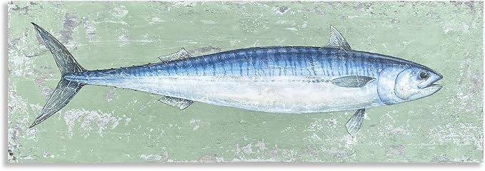 Yihui Arts Tuna Canvas Wall Art - Fish Oil Paintings with Textured ??Abstract Coastal Pictures for Living Room Bedroom Bathroom Decor