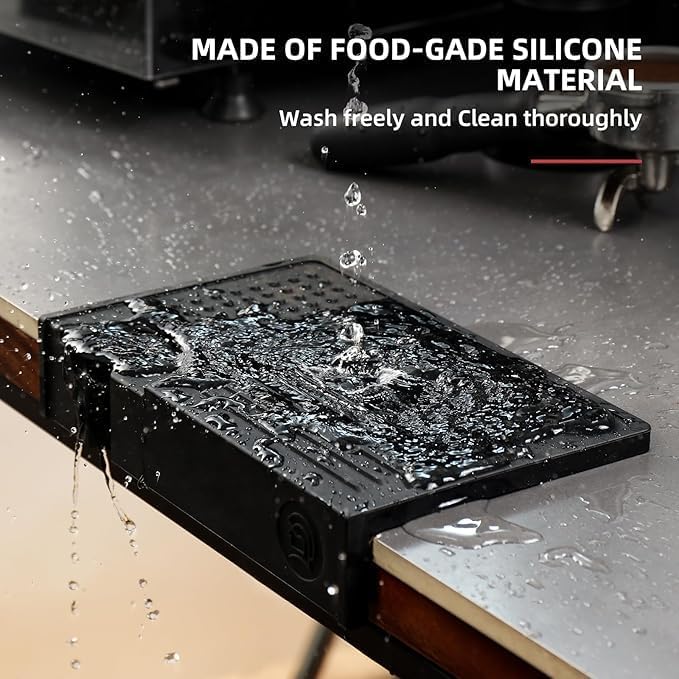 Coffee Expresso tamping mat,Food Grade Silicone, Waterproof Heat Resistant, Black