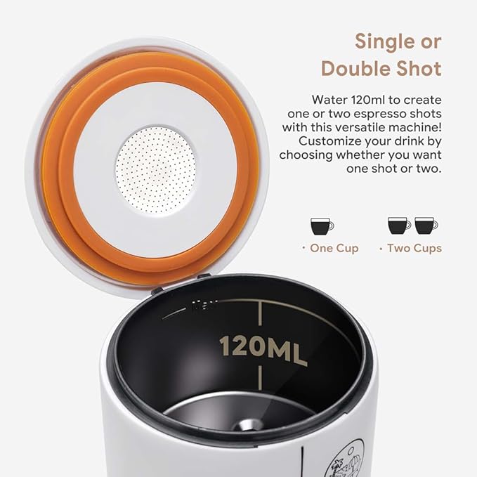 BENFUCHEN 3 in 1 Portable Espresso Machine With NO Heating Function, Type-C Charging Electric Espresso Maker, 17 Bar Mini Coffee Maker For N ESPRESSO/DolceGustoPods & Ground Coffee On the Go, Black