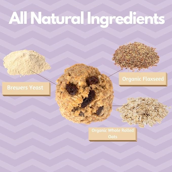 MilkBliss Lactation Cookies Mix- Oatmeal Raisin Breastfeeding Cookie Supplement Support for Breast Milk Increase- 15oz