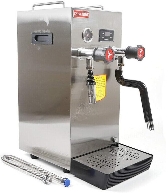 2500W Professional Espresso Coffee Machine, 2.1Gal Steam Water Boiling Machine, LED Display 360° Water Valve Coffee Machine for Tea Restaurant Equipment