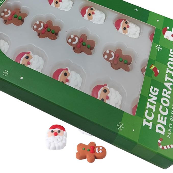 Eastron Edible Santa Claus Gingerbread Man Christmas Sprinkles for Cakes Decorating Cupcakes Toppers for Baking, Birthday, Ice Cream, Cookies, Cake Decorations