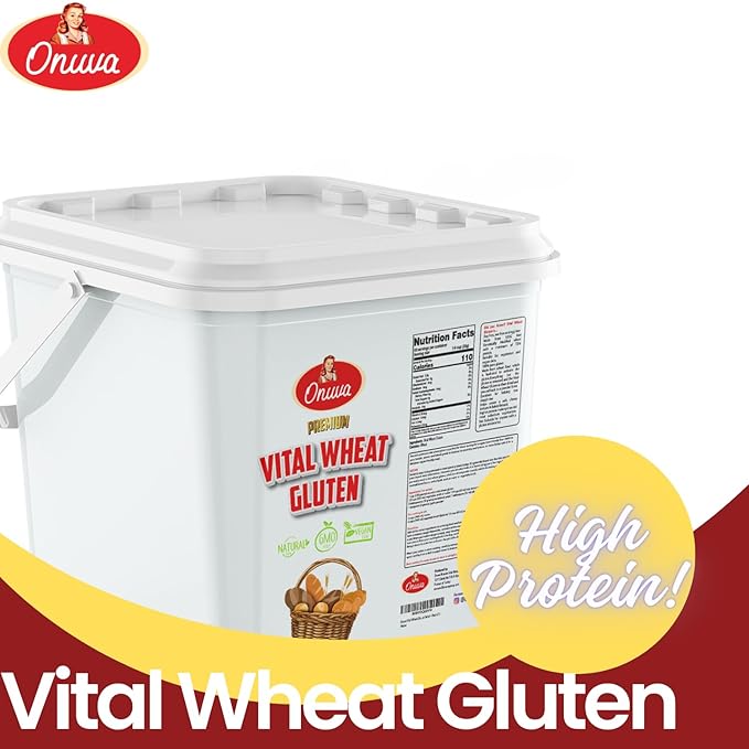 Vital Wheat Gluten by Onuva - 12 oz (340 g) -High Protein - Vegan - Non GMO - Keto Friendly - Bread Making - Natural Powder for Bread Machine - Low Carb - Vegan Gluten - For Seitan - Pack of 1