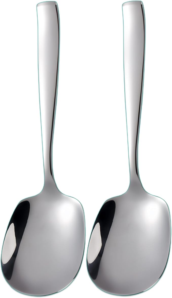 X-Large Buffet Serving Spoon,316L Stainless Steel Heavy duty Serving Spoon,Dishwasher Safe 9.5 inches 2Pack