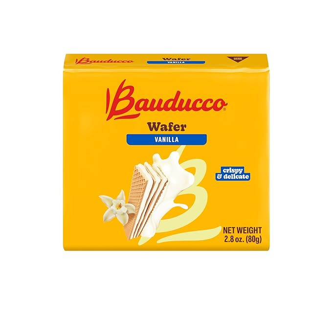 Bauducco Wafer Cookies, Vanilla, 28 oz (Pack of 10) - Crispy Layered Wafers with Rich Vanilla Cream Filling - Indulgent Sweet Snacks, Desserts & Treats - Individually Wrapped