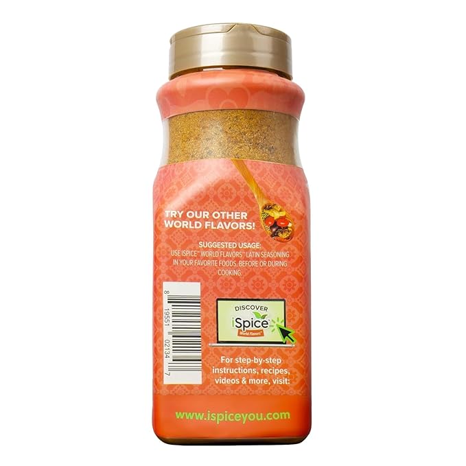 iSpice Blend | Latin Seasoning | 21.91 oz | Mixed Spice & Seasoning | Bulk Size | Halal | Kosher (Latin)