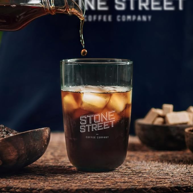 Stone Street Cold Brew Coffee, Strong & Smooth Blend, Low Acid, 100% Arabica, Gourmet Coffee, Coarse Ground, Dark Roast, Colombian Single Origin, 1 LB
