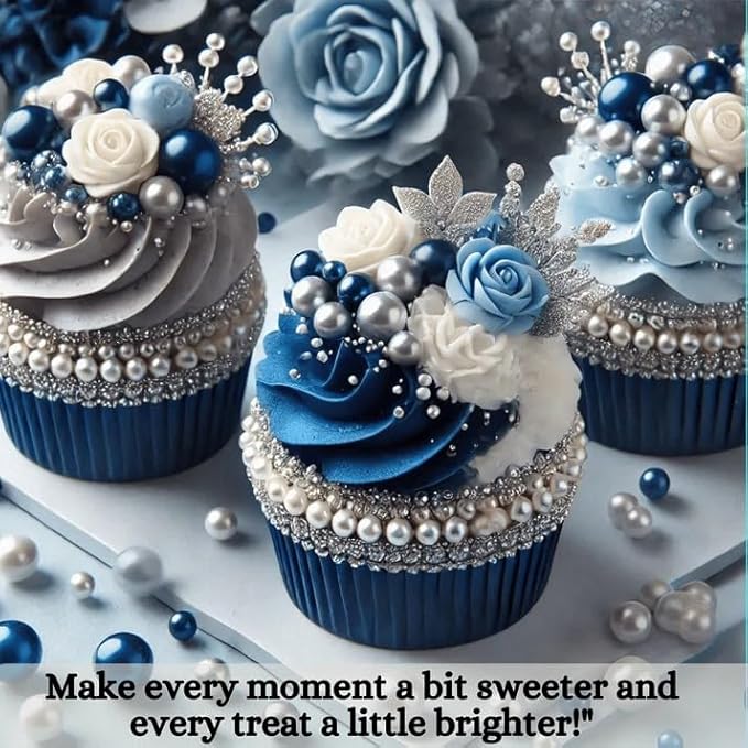Confect Love Disco Balls Sprinkles Mix | Blue & Silver Pearl Dragees for Cake Decorating, Cupcakes, Cookies, Desserts ??Edible Metallic Sprinkle Toppings for Baking & Parties | Vegan, Gluten-Free, Nut-Free, Soy-Free, Dairy-Free, Palm Oil-Free- 4.2 Oz