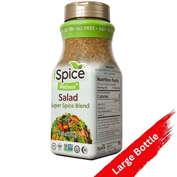 iSpice Blend| Salad Seasoning | 7.48 oz | Mixed Spice & Seasoning | Bulk Size | Halal | Kosher