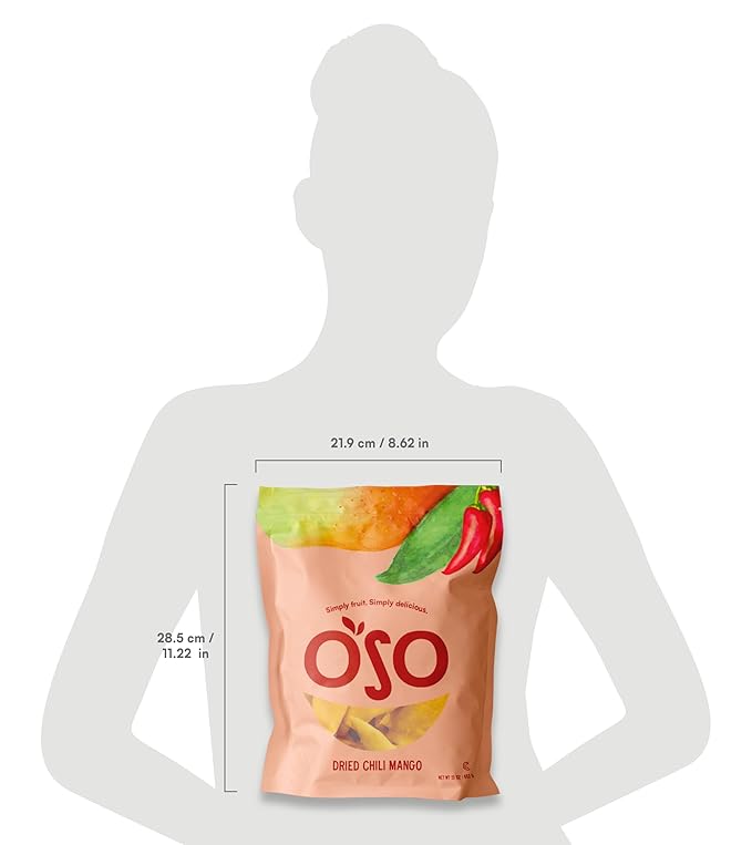 Oso Snacks Dried Chili Mango | No Sugar Added | No Preservatives | 100% Fruit | No GMO | Simply Fruit. Simply Delicious.