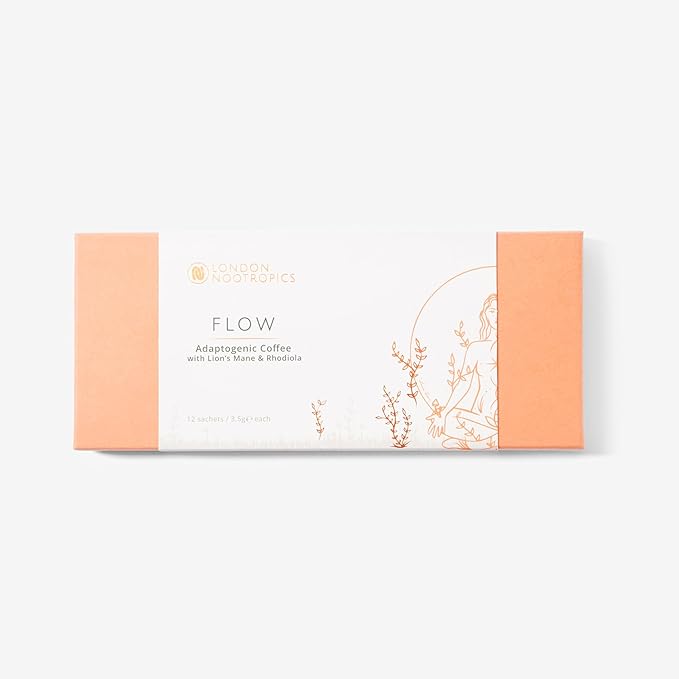 London Nootropics - Flow - Adaptogenic Mushroom Coffee with Lion’s Mane & Rhodiola - 12 Sachets