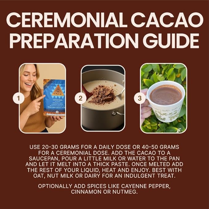 KORACAO Sustainably Harvested Guatemalan Cacao | Maya W'Eqchi Ceremonial Cacao | Ideal Superfood Drink Mix for Everyday Bliss | Enhance Your Spiritual Journey with Ancient Superfood Delight - 450g