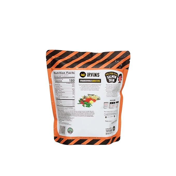 IRVINS Salted Egg Salmon Skin Chips Crisps | Premium Hand Cooked | Halal | High Protein | Keto-Friendly | 3.7 oz (Pack of 3)