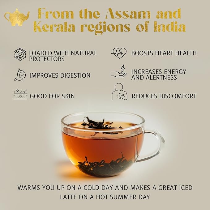 Madagascar Vanilla Chai Tea, Organic Loose Leaf Chai Tea ??Black Tea with Chai Spice Blend ??Great Hot or Iced Chai Latte ??4 oz Resealable Bag (Makes 50 Cups) ??The Elegant Elephant