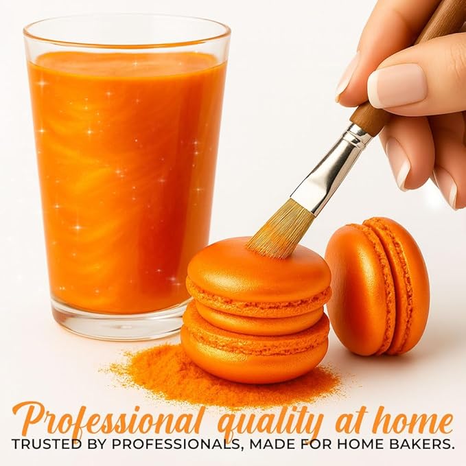 Bulk (20g) Orange Luster Dust Edible Glitter for Cocktails | Premium Edible Orange Luster Dust for Cake Decorations - Orange Edible Glitter for Drinks Cupcakes Cookies Cakes Food Paint