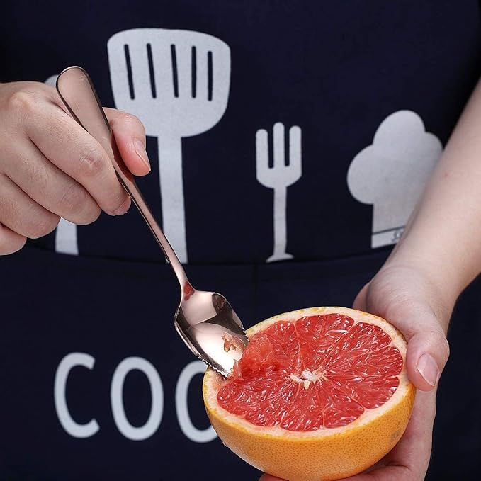 Set of 3 Stainless Steel Grapefruit Spoons with Serrated Edges and Grapefruit Knives - Perfect Utensils for Scooping and Piercing Citrus Fruit, Grapefruit Knives, Grapefruit Utensils