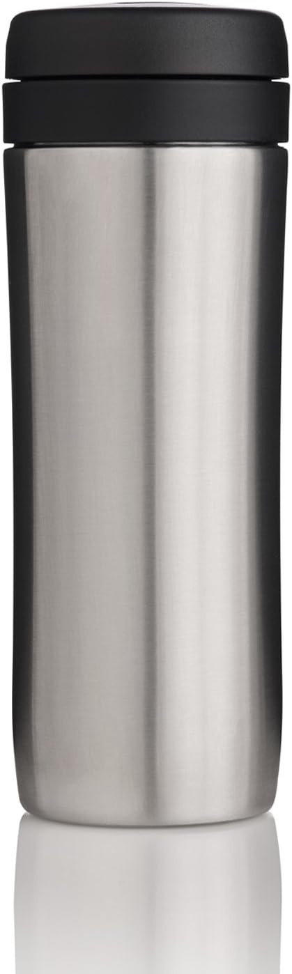 ESPRO P1 12 Ounces French Press Coffee Maker for Travel, Double-Walled Stainless Steel Vacuum Insulated, Brushed Stainless Steel
