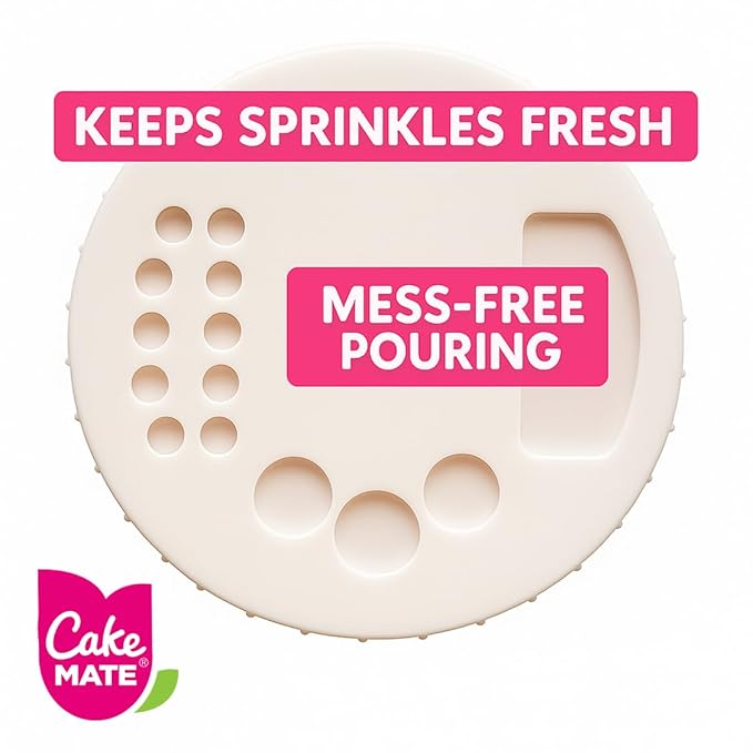 Cake Mate Dessert Sprinkles, Easy Pour Lid - Edible Cake Decorating and Baking Sprinkles for Cookies, Cupcakes, and Ice Cream Toppings (Rainbow, 26 oz)