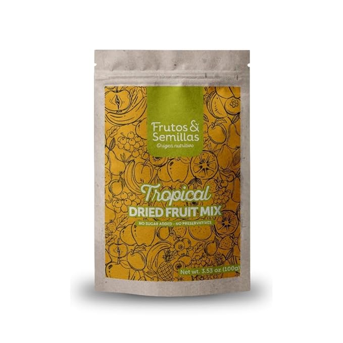 Frutos & Semillas Tropical Burst Dried Fruit Mix: Pineapple, Mango, Papaya, Strawberry & Banana (3.5 oz)