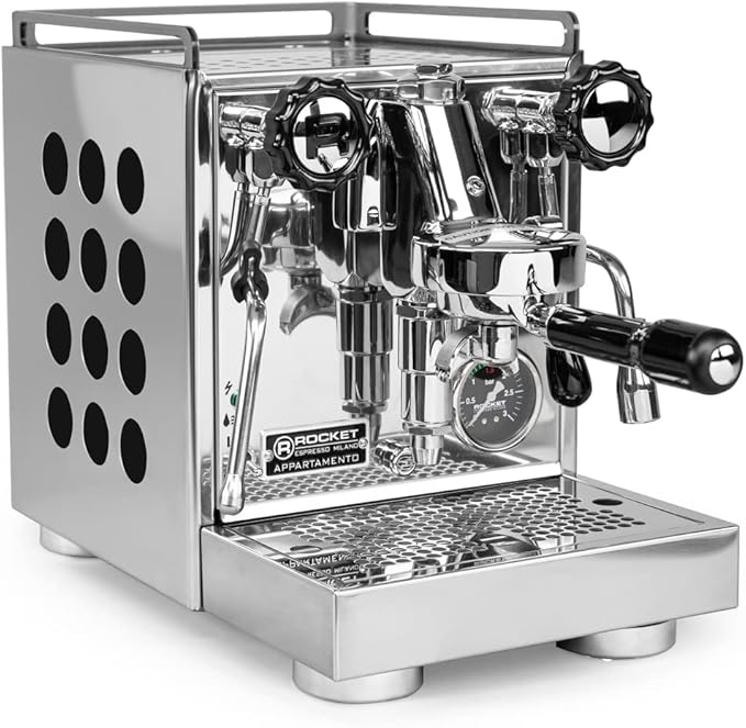 Rocket Espresso Appartamento Espresso Machine and Eureka Mignon Notte Grinder Bundle (Black)