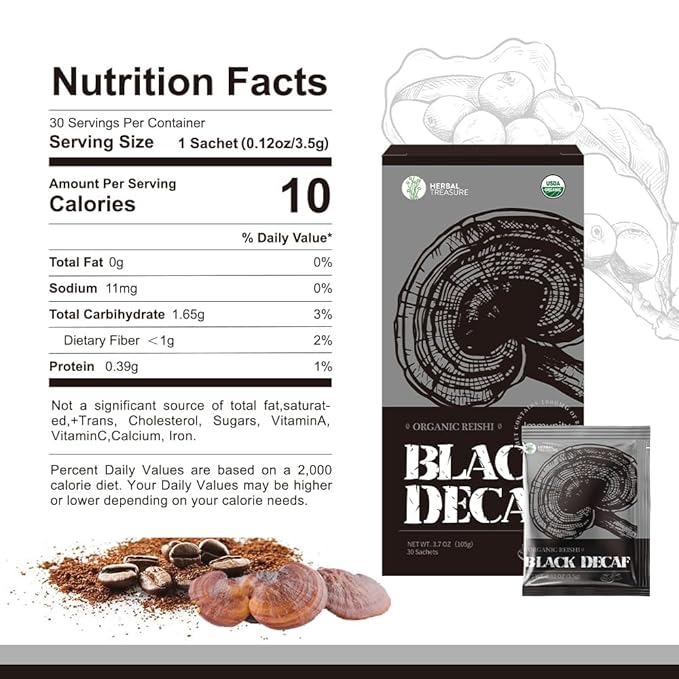WL Herbal Treasure Decaf Mushroom Coffee Organic, Organic Reishi Coffee, Ganoderma Lucidum, Mushroom Coffee, Mushroom Drink, Decaf Mushroom Coffee, Mushroom Coffee Alternative