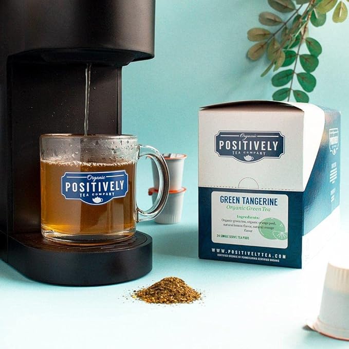 Organic Positively Tea Company, Green Tangerine Green Tea, K-Cup Compatible, 24 Pods
