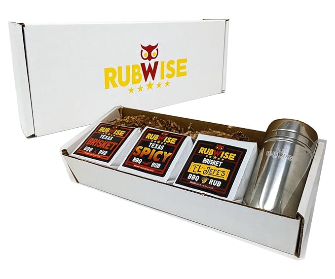 RubWise BBQ Brisket Rub Seasoning Gift Set (3 x 1 lb bags) - Barbecue Spices and Seasonings Variety Pack | Dry Spice for Any Meat & Smoker | Grilling Gifts for Men, Dad, Him, Her | Shaker Included