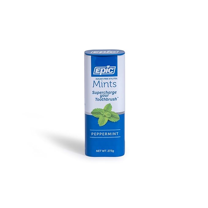 Epic 100% Xylitol Mints - Aspartame Free, Sugar Free - Peppermint Flavored Mints, 55 Pieces (Pack of 5)