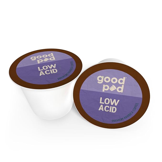 goodPOD Low Acid Blend Single Serve Coffee K Cup Pods, Arabica Coffee, Medium Roast, 12 Count