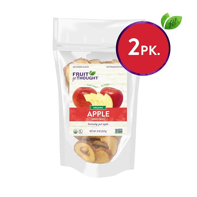 Fruit for Thought Dried Fruit (Organic Dried Apple, 8 Ounce (Pack of 2))
