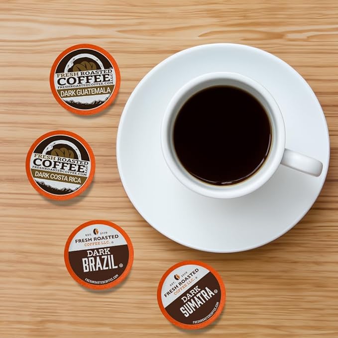 Fresh Roasted Coffee, Dark Roast Variety Pack, K-Cup Compatible, 96 Pods