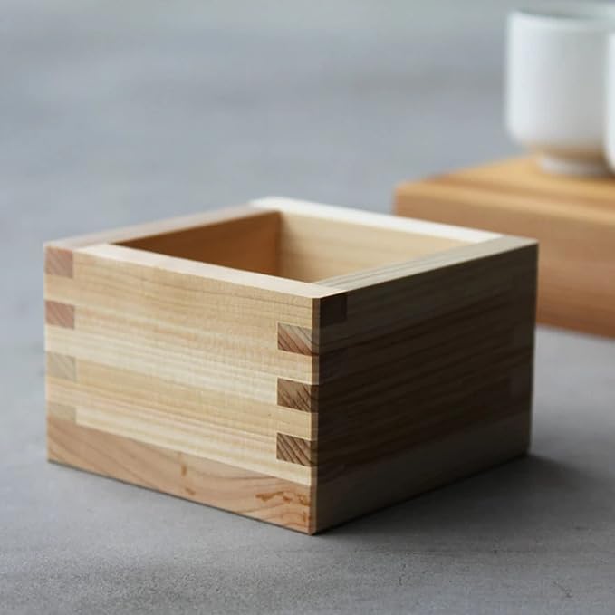 JapanBargain, Set of 4 Japanese Sake Masu Wooden Sake Cup, Cypress Hinoki Wood, Made in Japan, 4 ounce