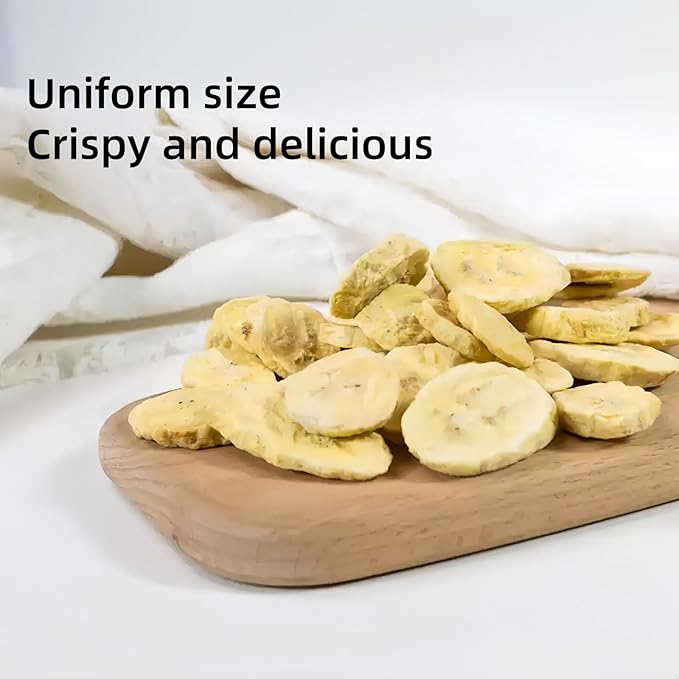FD Banana Chips, freeze dried banana chips,dried bananas,Sugar Free, Crispy Fruit Snacks, Sealable and Canisterable, 7 oz/200g