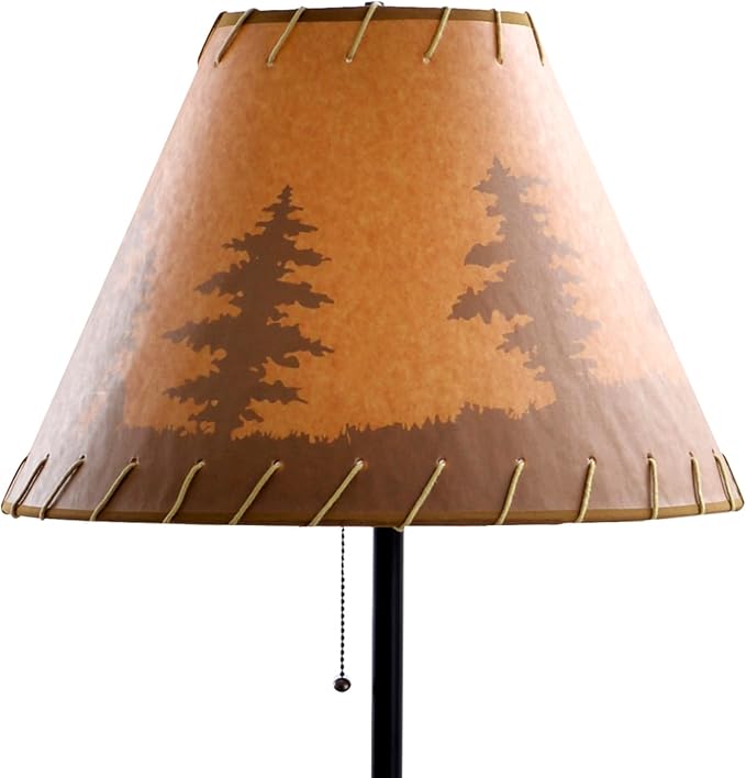 Catalina Lighting 19908-000 Rustic Cabin Lodge 3-Piece Table & Floor Lamp Set, LED Bulb NOT Included, 58", Forest Print,Set of 3