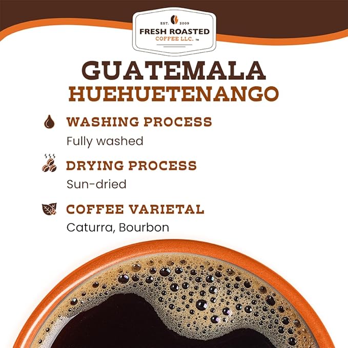 Fresh Roasted Coffee, Guatemala Huehuetenango, Medium Roast, 72 Pods for K Cup Brewers